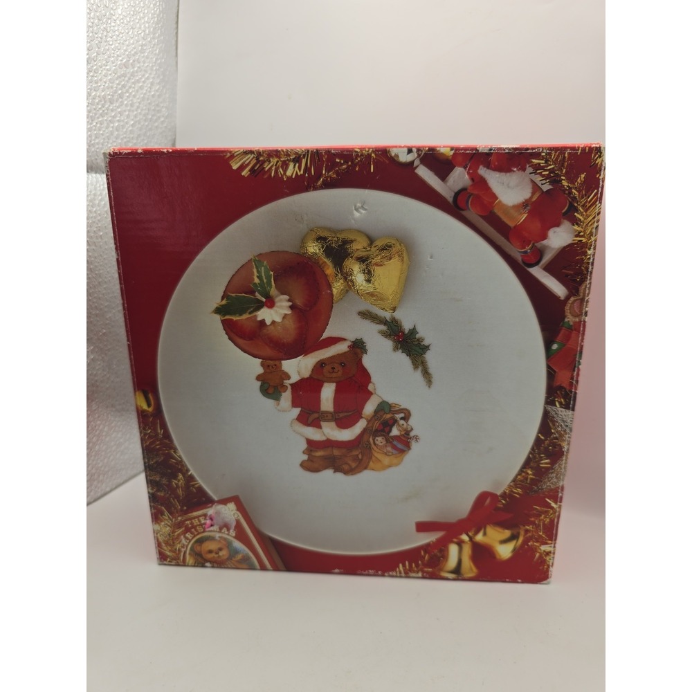 Mikasa Christmas Bear Set Of 4 Salad Plates L5370 Santa Clause